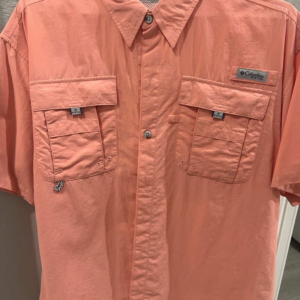 Columbia Men's Peach Button Down Shirt